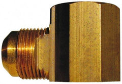 Cerro - 5/8" Tube OD, 45° Brass Flared Tube Female Elbow - 1/2 Flare x FIP Ends - USA Tool & Supply