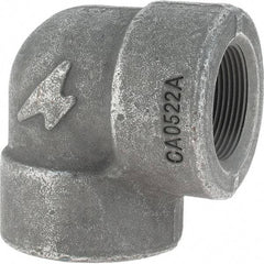 Made in USA - Size 1-1/2", Class 3,000, Forged Carbon Steel Black Pipe 90° Elbow - 925 psi, Threaded End Connection - USA Tool & Supply