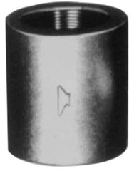 Made in USA - Size 4", Class 3,000, Steel Black Pipe Coupling - 3,000 psi, Socket Weld End Connection - USA Tool & Supply