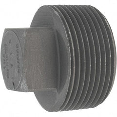 Made in USA - Size 1-1/4", Class 3,000, Forged Carbon Steel Black Pipe Square Plug - 925 psi, Threaded End Connection - USA Tool & Supply