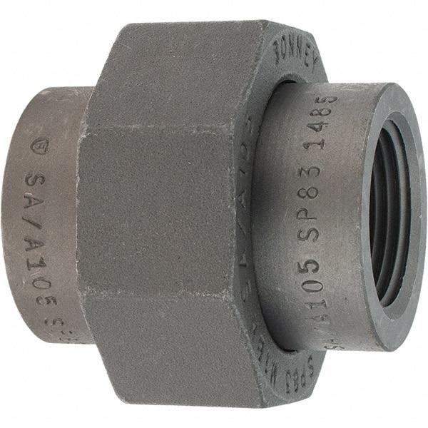 Made in USA - Size 1", Class 3,000, Forged Carbon Steel Black Pipe Union - 925 psi, Threaded End Connection - USA Tool & Supply