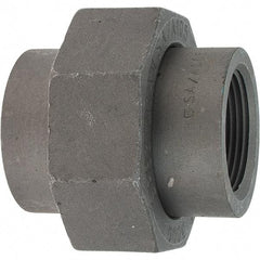 Made in USA - Size 1-1/4", Class 3,000, Forged Carbon Steel Black Pipe Union - 925 psi, Threaded End Connection - USA Tool & Supply