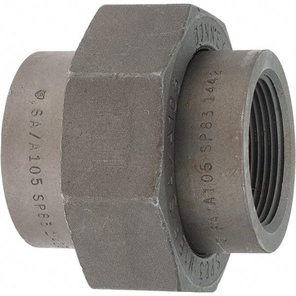 Made in USA - Size 1-1/2", Class 3,000, Forged Carbon Steel Black Pipe Union - 925 psi, Threaded End Connection - USA Tool & Supply