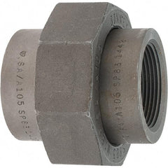 Made in USA - Size 1-1/2", Class 3,000, Forged Carbon Steel Black Pipe Union - 925 psi, Threaded End Connection - USA Tool & Supply