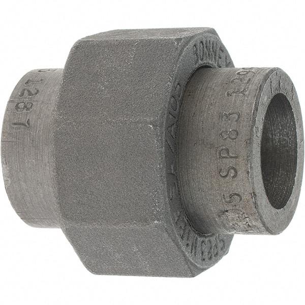 Made in USA - Size 1/2", Class 3,000, Forged Carbon Steel Black Pipe Union - 925 psi, Socket Weld End Connection - USA Tool & Supply