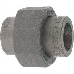 Made in USA - Size 1/2", Class 3,000, Forged Carbon Steel Black Pipe Union - 925 psi, Socket Weld End Connection - USA Tool & Supply