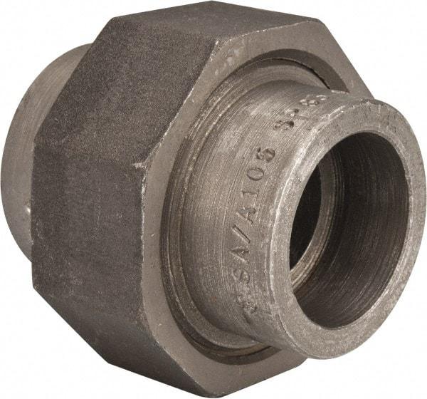 Made in USA - Size 1", Class 3,000, Forged Carbon Steel Black Pipe Union - 925 psi, Socket Weld End Connection - USA Tool & Supply