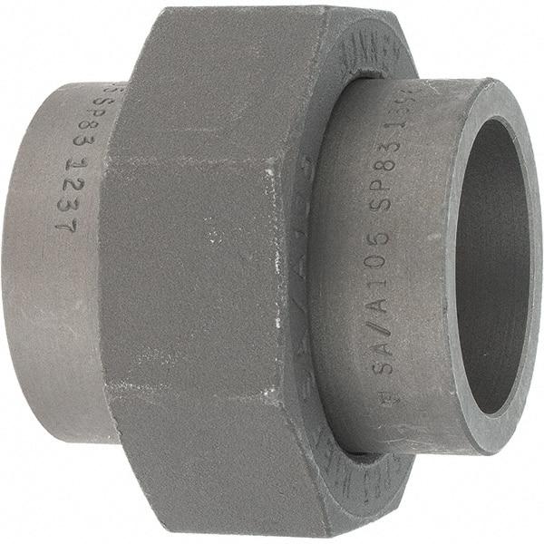 Made in USA - Size 1-1/2", Class 3,000, Forged Carbon Steel Black Pipe Union - 925 psi, Socket Weld End Connection - USA Tool & Supply