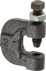 Made in USA - 3/4" Max Flange Thickness, 3/8" Rod C-Clamp with Locknut - 400 Lb Capacity, Ductile Iron - USA Tool & Supply