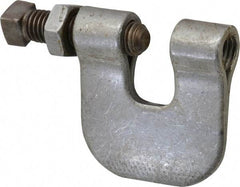 Made in USA - 3/4" Max Flange Thickness, 1/2" Rod C-Clamp with Locknut - 380 Lb Capacity, Carbon Steel - USA Tool & Supply