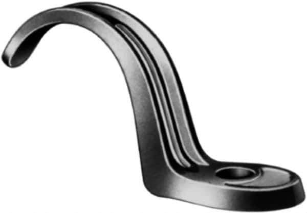 Made in USA - 2" Pipe, Malleable Iron, Black Plated" Pipe or Conduit Strap - 1 Mounting Hole - USA Tool & Supply