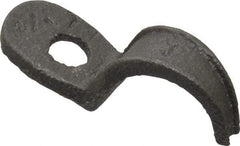 Made in USA - 1/2" Pipe, Malleable Iron, Black Plated" Pipe or Conduit Strap - 1 Mounting Hole - USA Tool & Supply