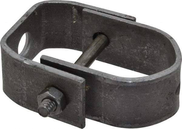 Made in USA - 1" Pipe, 3/8" Rod, Carbon Steel Adjustable Clevis Hanger - Black Coated, 610 Lb Capacity - USA Tool & Supply