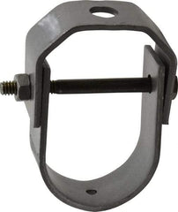 Made in USA - 1-1/4" Pipe, 3/8" Rod, Carbon Steel Adjustable Clevis Hanger - Black Coated, 610 Lb Capacity - USA Tool & Supply