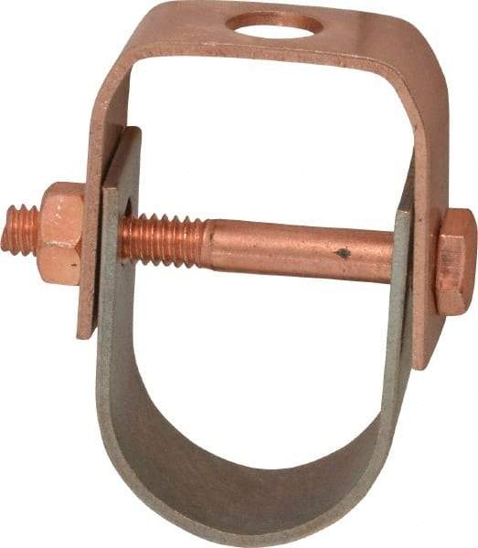 Value Collection - 1" Pipe, 3/8" Rod, Carbon Steel Adjustable Clevis Hanger - Copper Plated, 250 Lb Capacity - USA Tool & Supply