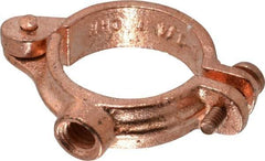 Value Collection - 1-1/4" Pipe, 3/8" Rod, Copper Painted Split Clamp - 180 Lb Capacity, Malleable Iron - USA Tool & Supply