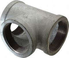 Made in USA - Class 150, 3" Galvanized Pipe Tee - Threaded, Malleable Iron - USA Tool & Supply