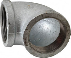 Made in USA - Class 150, 2-1/2" Galvanized Pipe 90° Elbow - Threaded, Malleable Iron - USA Tool & Supply