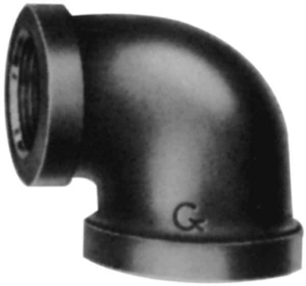 B&K Mueller - Class 150, 1-1/4 x 1" Galvanized Pipe 90° Reducing Elbow - Threaded, Malleable Iron - USA Tool & Supply