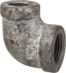 Made in USA - Class 150, 3/8 x 1/4" Galvanized Pipe Reducing Elbow - Threaded, Malleable Iron - USA Tool & Supply