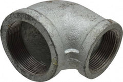 Made in USA - Class 150, 2 x 1-1/2" Galvanized Pipe Reducing Elbow - Threaded, Malleable Iron - USA Tool & Supply