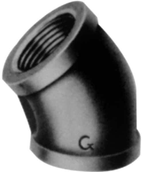B&K Mueller - Class 150, 1-1/4" Galvanized Pipe 45° Elbow - Threaded, Malleable Iron - USA Tool & Supply