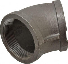 Made in USA - Size 3", Class 150, Malleable Iron Black Pipe 45° Elbow - 150 psi, Threaded End Connection - USA Tool & Supply