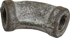 Made in USA - Class 150, 1/8" Galvanized Pipe 45° Elbow - Threaded, Malleable Iron - USA Tool & Supply