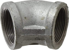 Made in USA - Class 150, 1-1/2" Galvanized Pipe 45° Elbow - Threaded, Malleable Iron - USA Tool & Supply