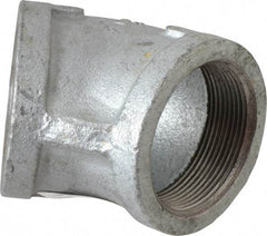 Made in USA - Class 150, 2" Galvanized Pipe 45° Elbow - Threaded, Malleable Iron - USA Tool & Supply