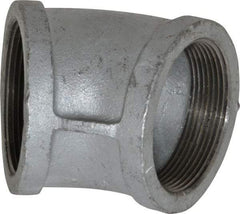 Made in USA - Class 150, 3" Galvanized Pipe 45° Elbow - Threaded, Malleable Iron - USA Tool & Supply