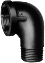 Made in USA - Class 150, 4" Galvanized Pipe 90° Street Elbow - Threaded, Malleable Iron - USA Tool & Supply