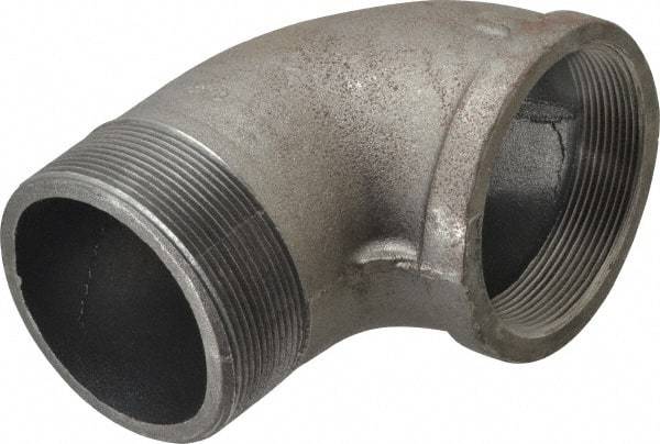 Made in USA - Size 4", Class 150, Malleable Iron Black Pipe 90° Street Elbow - 150 psi, Threaded End Connection - USA Tool & Supply