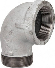 Made in USA - Class 150, 2" Galvanized Pipe 90° Street Elbow - Threaded, Malleable Iron - USA Tool & Supply