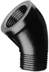 B&K Mueller - Class 150, 1-1/2" Galvanized Pipe 45° Street Elbow - Threaded, Malleable Iron - USA Tool & Supply