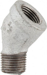Made in USA - Class 150, 1/2" Galvanized Pipe 45° Street Elbow - Threaded, Malleable Iron - USA Tool & Supply
