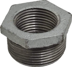 Made in USA - Class 150, 1-1/4 x 1" Galvanized Pipe Hex Bushing - Threaded, Malleable Iron - USA Tool & Supply