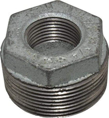 Made in USA - Class 150, 1-1/2 x 3/4" Galvanized Pipe Hex Bushing - Threaded, Malleable Iron - USA Tool & Supply