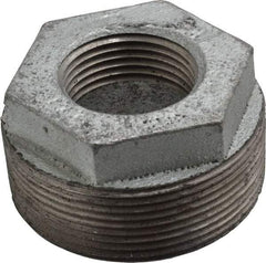 Made in USA - Class 150, 2 x 1" Galvanized Pipe Hex Bushing - Threaded, Malleable Iron - USA Tool & Supply
