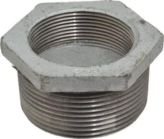 Made in USA - Class 150, 2-1/2 x 2" Galvanized Pipe Hex Bushing - Threaded, Malleable Iron - USA Tool & Supply