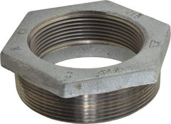 Made in USA - Class 150, 4 x 3" Galvanized Pipe Hex Bushing - Threaded, Malleable Iron - USA Tool & Supply