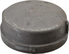 Made in USA - Size 4", Class 150, Malleable Iron Black Pipe End Cap - 150 psi, Threaded End Connection - USA Tool & Supply