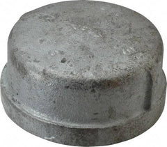 Made in USA - Class 150, 2-1/2" Galvanized Pipe End Cap - Threaded, Malleable Iron - USA Tool & Supply