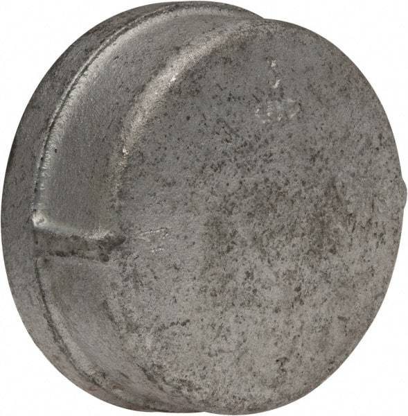 Made in USA - Class 150, 3" Galvanized Pipe End Cap - Threaded, Malleable Iron - USA Tool & Supply