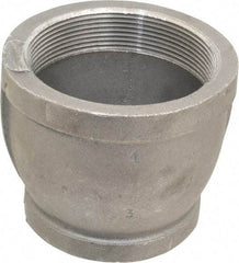 Made in USA - Size 4 x 3", Class 150, Malleable Iron Black Pipe Reducing Coupling - 150 psi, Threaded End Connection - USA Tool & Supply