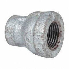 Made in USA - Class 150, 3/8 x 1/8" Galvanized Pipe Reducing Coupling - Threaded, Malleable Iron - USA Tool & Supply