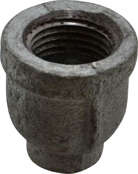Made in USA - Class 150, 1/2 x 1/8" Galvanized Pipe Reducing Coupling - Threaded, Malleable Iron - USA Tool & Supply