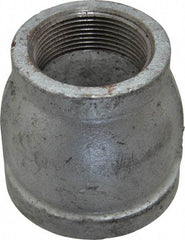 Made in USA - Class 150, 2 x 1-1/2" Galvanized Pipe Reducing Coupling - Threaded, Malleable Iron - USA Tool & Supply