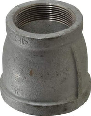 Made in USA - Class 150, 2-1/2 x 2" Galvanized Pipe Reducing Coupling - Threaded, Malleable Iron - USA Tool & Supply