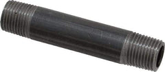 Value Collection - Schedule 40, 1/8" Diam x 2" Long Steel Black Pipe Nipple - Threaded - USA Tool & Supply